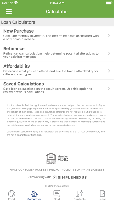 MyPeoplesBank Home Mortgage Screenshot