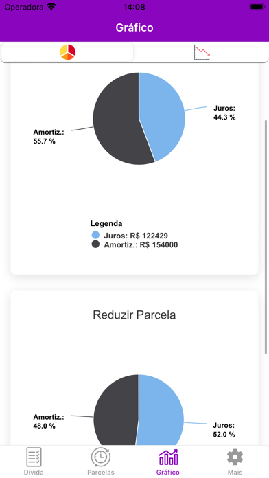 Amortização de Financiamento Screenshot