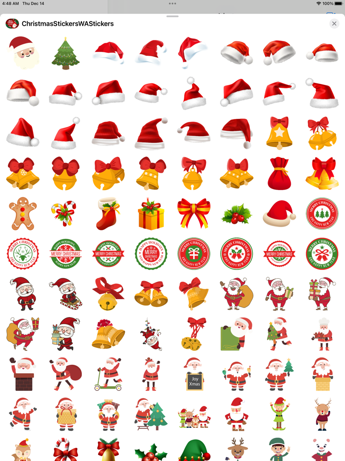 Christmas Stickers -WA Message