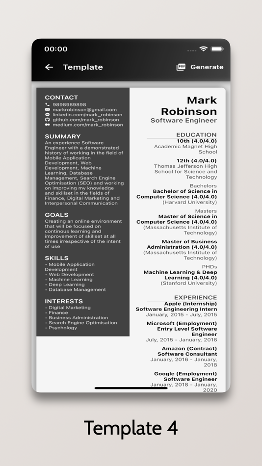 #6. Resume+ - CV Generator (iOS) 由: OnePercent