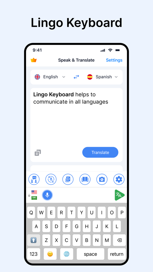 #1. Lingo Keyboard Speak Translate (iOS) By: Bilal Abbasi