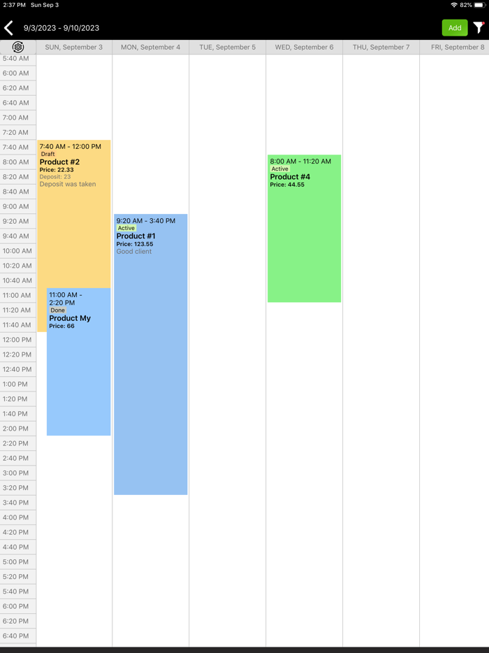 Tenant rental calendar
