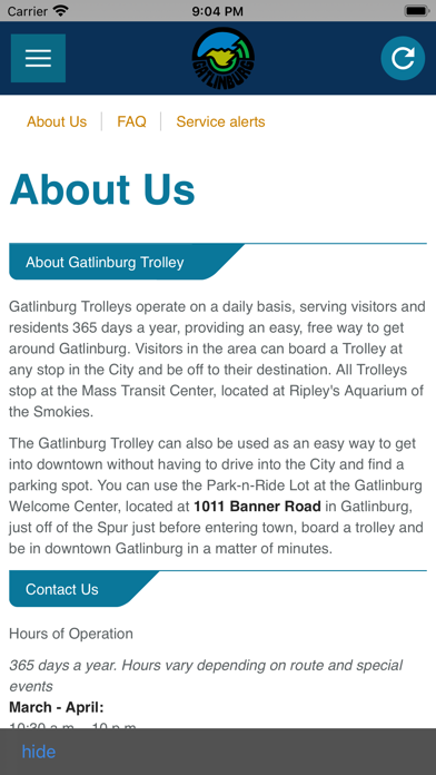 Gatlinburg Trolleys Screenshot