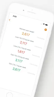 calories intake calculator iphone screenshot 2