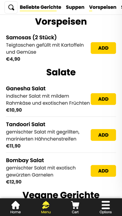 Restaurant Bombay Screenshot