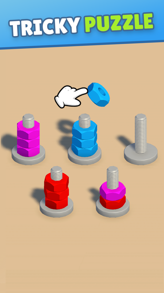#3. Screw Nuts & Bolts Color Sort (iOS) By: Rugile Mazoriukaite