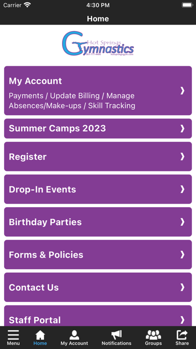 Hot Springs Gymnastics Screenshot 2 - AppWisp.com Hot Springs Gymnastics Screenshot 2 - AppWisp.com