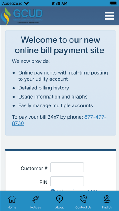 Gibson County Utility District Screenshot