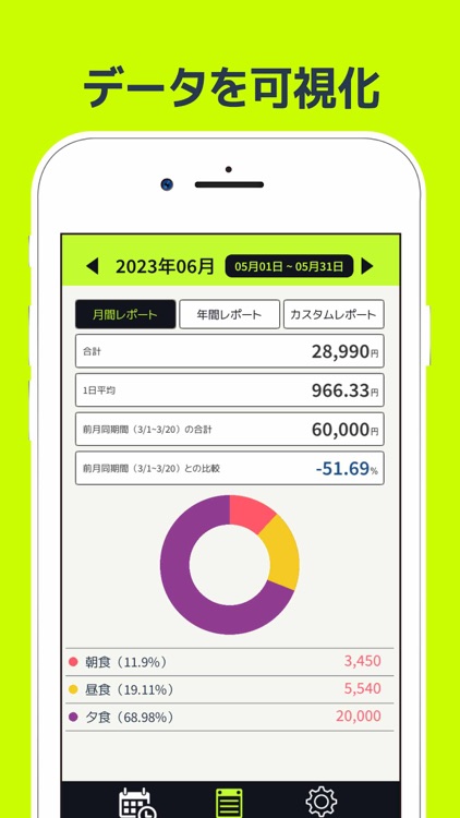 食費管理: 家計簿,節約,収支,予算,管理,お金,カレンダー screenshot-3
