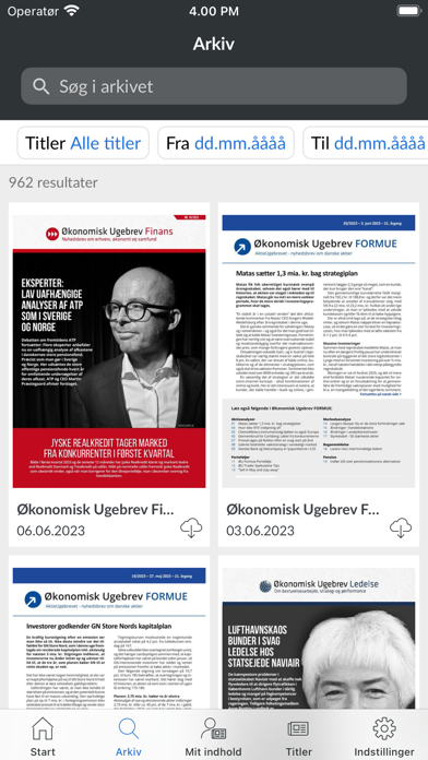 Økonomisk Ugebrev Screenshot