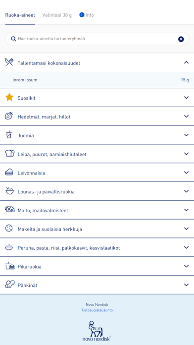 Mobiilihiilihydraattikäsikirja Screenshot