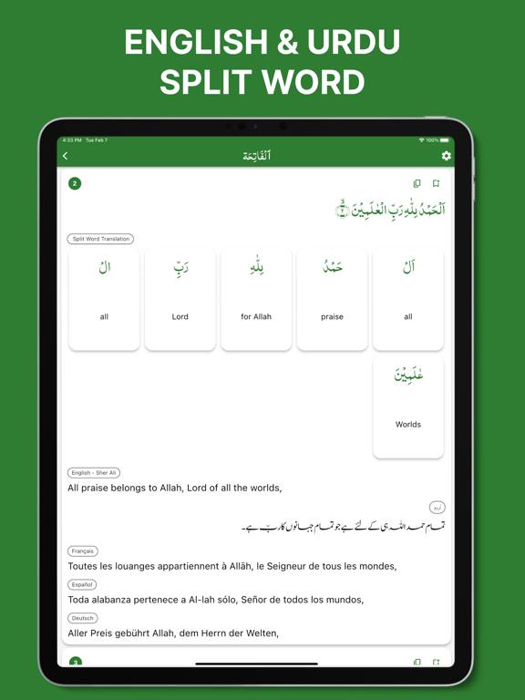 Ahmadiyya Quran Translations iPad screenshot 4 - Book app