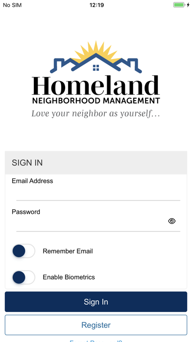 Homeland Neighborhood Mgmt Screenshot