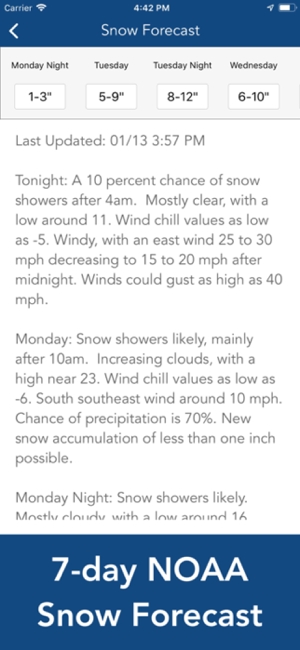 ‎Ski Tracker & Snow Forecast Screenshot