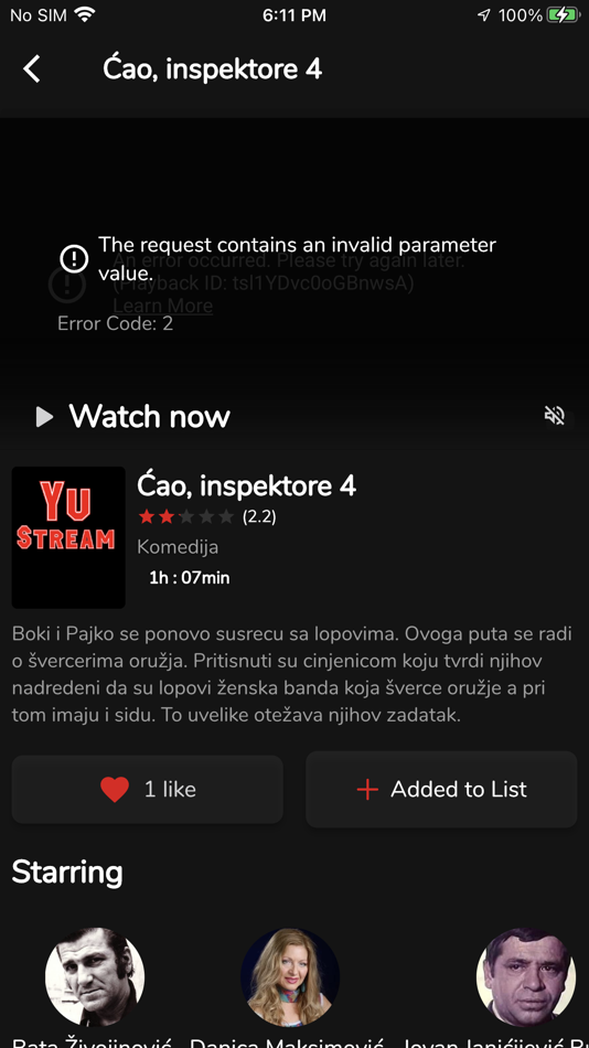 #2. YuStream (iOS) 게시자: Ahmed Brdarevic