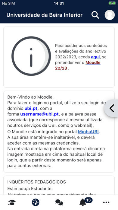 Moodle UBI Screenshot