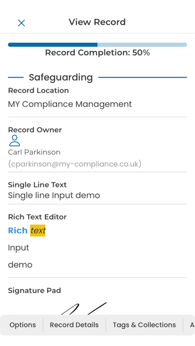 MY Compliance Vision Screenshot