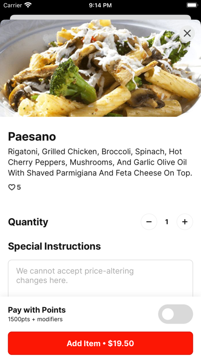 Speranza Italian Restaurant Screenshot