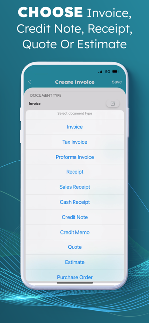 חשבוניות - צילום מסך של אפליקציית Invoice Maker