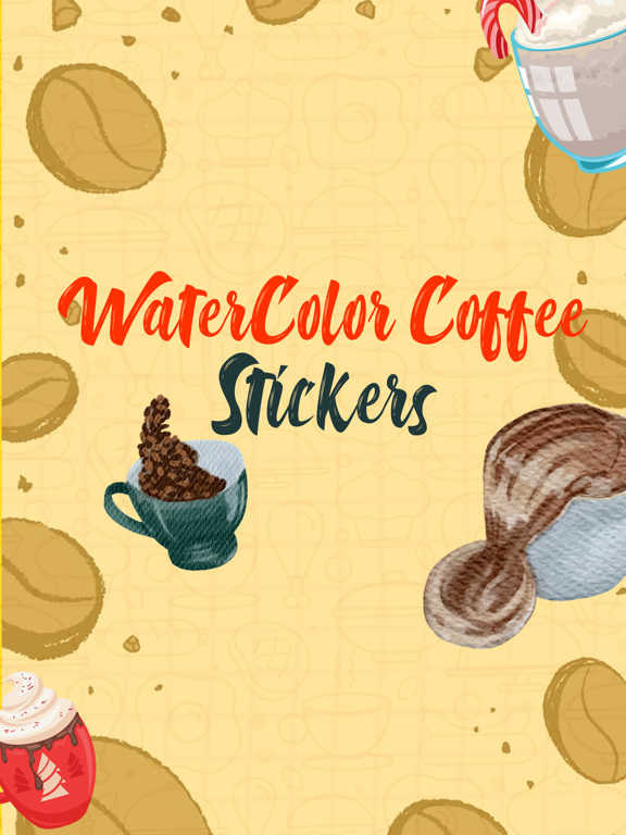 Screenshot #4 pour Water Color Coffee Stickers
