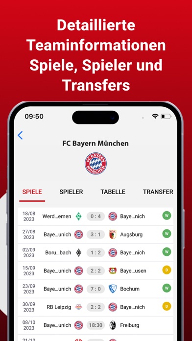 Bundesliga Live Score Screenshot