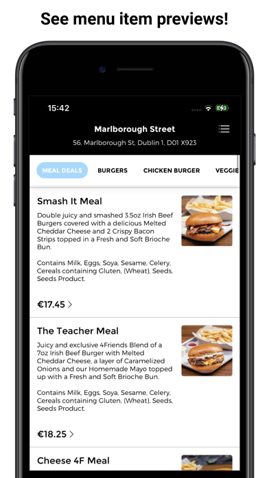 4 Friends Burger App Screenshot