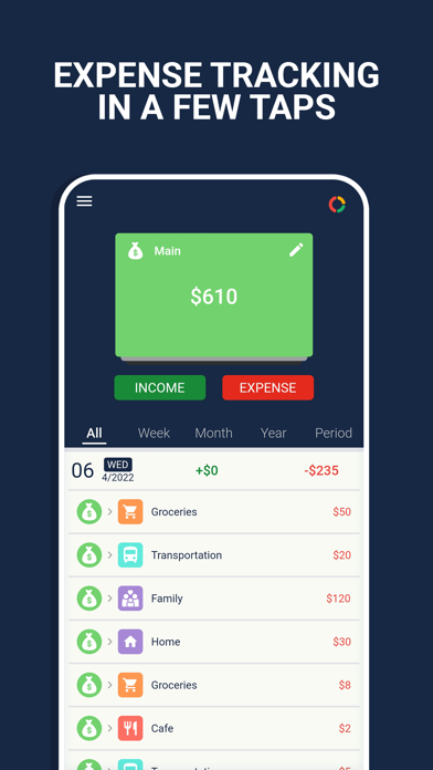 Budget: expense tracker, money Screenshot