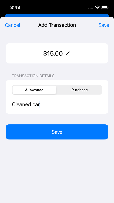 Allowance Tracker Screenshot
