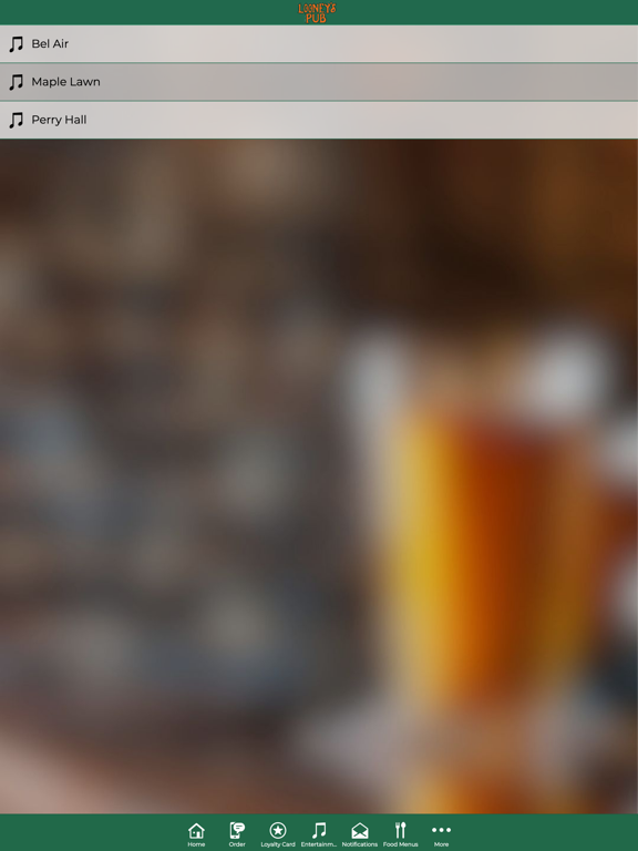 Looney's Pub iPad screenshot 4 - Food & Drink app