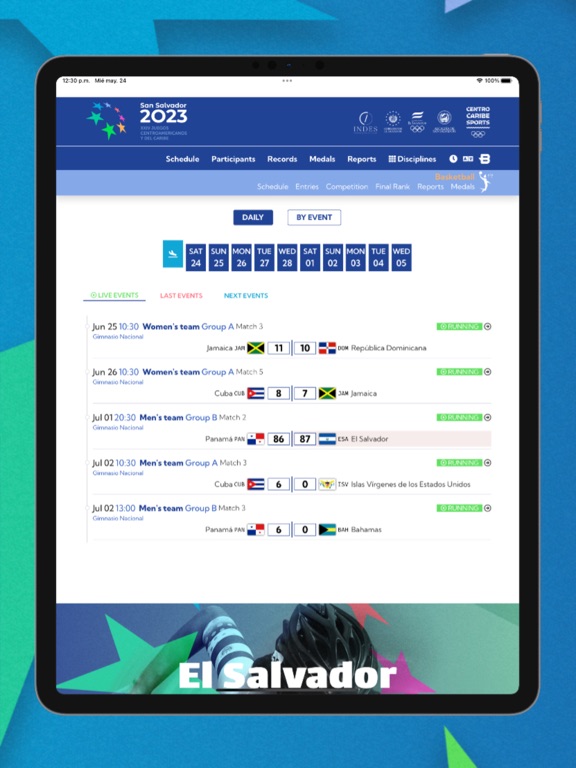 San Salvador 2023 iPad screenshot 4 - Sports app