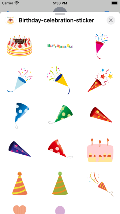 Birthday celebration sticker Screenshot