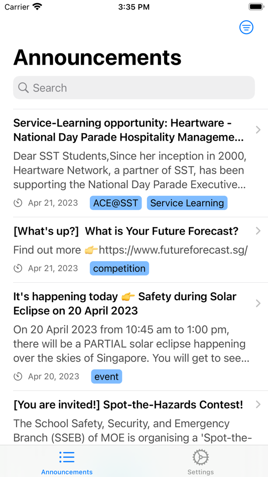 #1. SST Announcer (iOS) 由: School of Science and Technology, Singapore