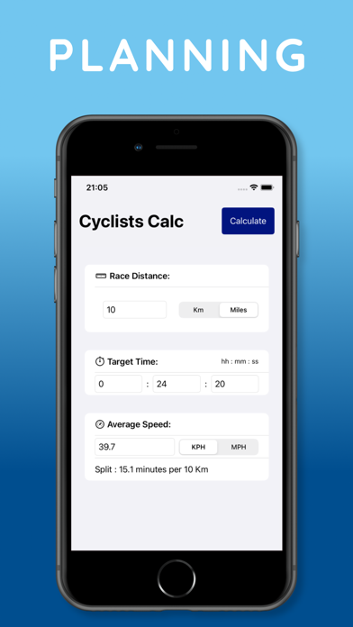 Screenshot #1 pour Cycling Calculator