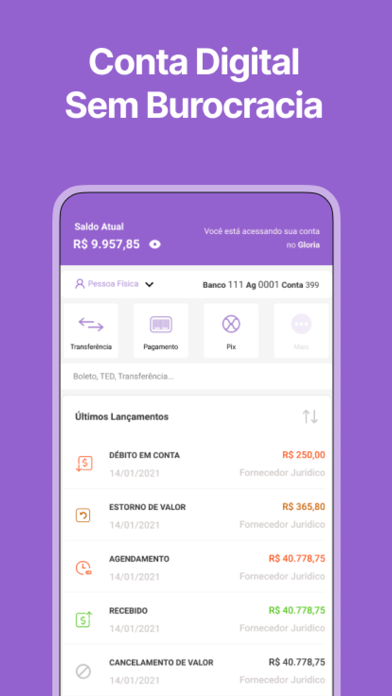 Gloria Bank Screenshot