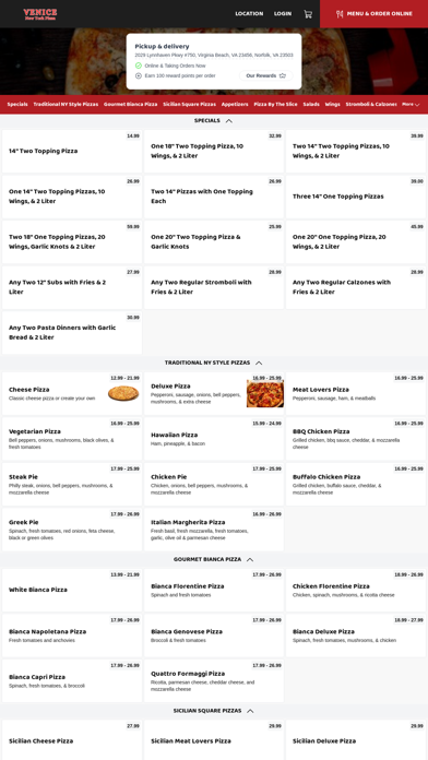 Venice NY Pizza Screenshot