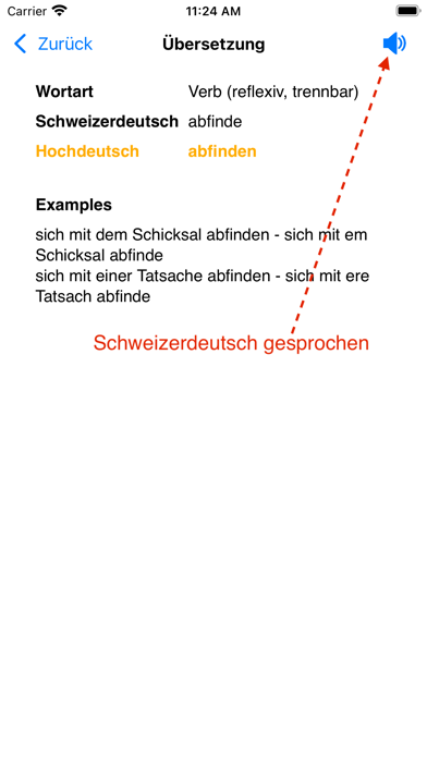 Schweizerdeutsch Wörterbuch Screenshot