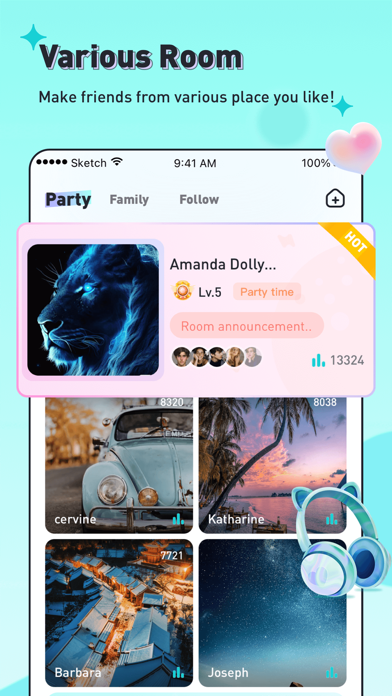 Voca - Voice Chat Party Rooms Screenshot