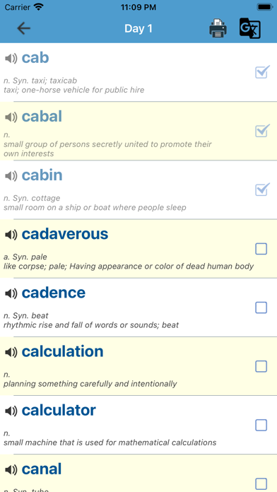 3500 ECPE Vocabulary Screenshot