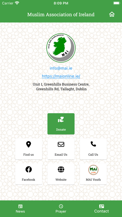 Muslim Association of Ireland Screenshot