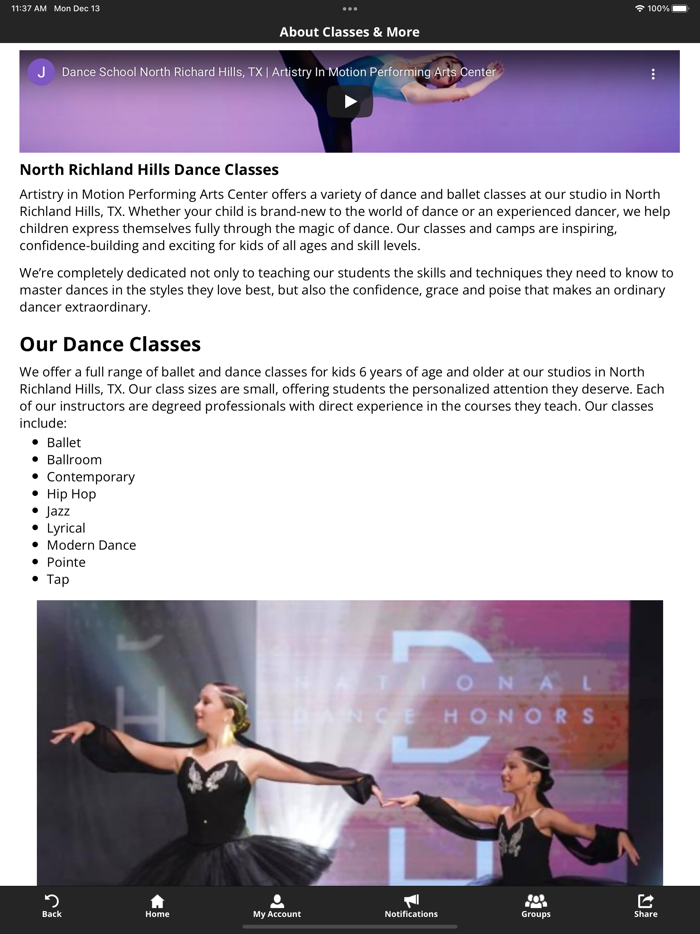 Artistry in Motion Performing