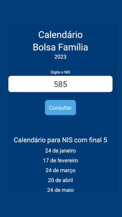 Calendário Bolsa Família 2024 Screenshot