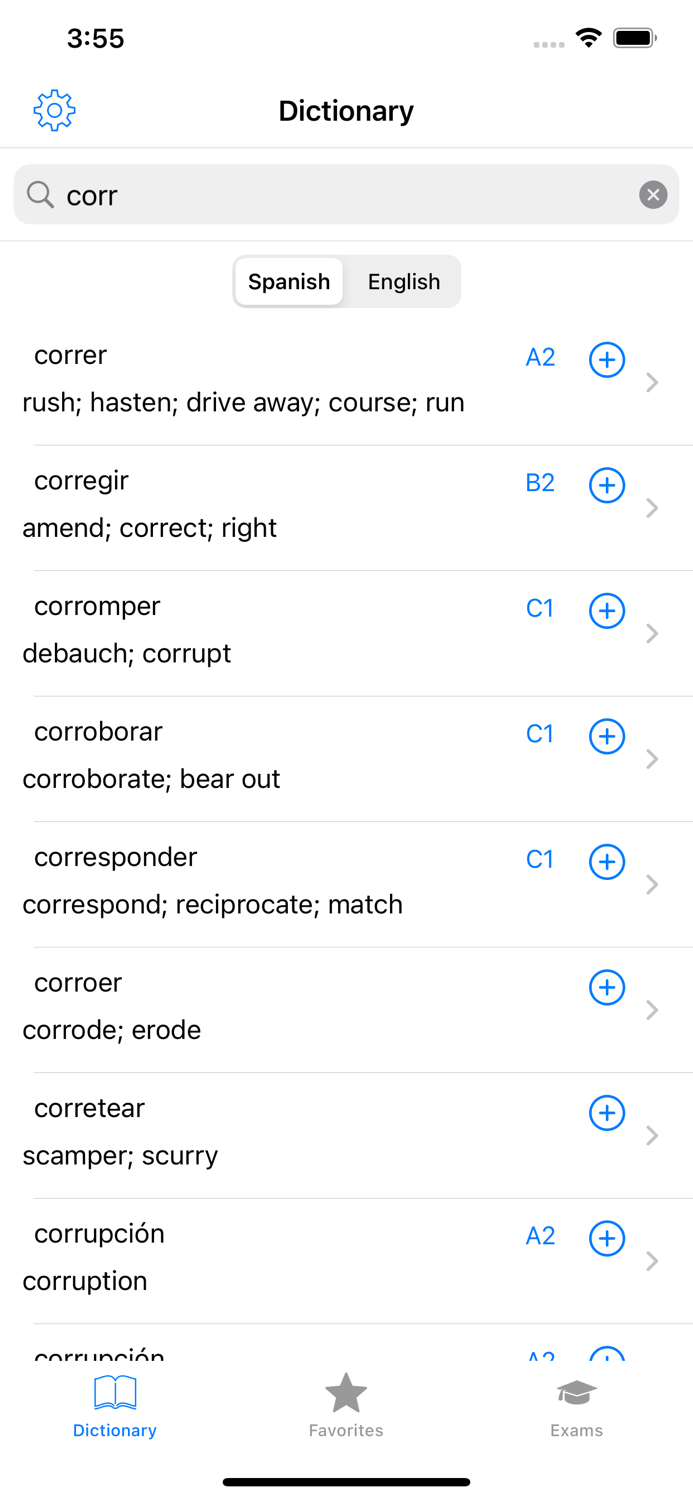Spanish dictionary CEFR exam
