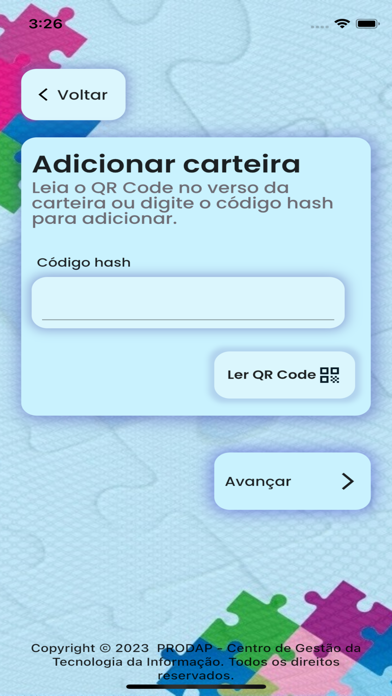Carteira TEA Digital Screenshot