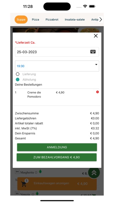 Bella Vista Pizzeria Screenshot