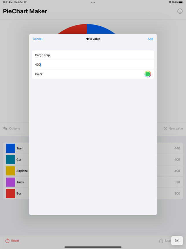 لقطة شاشة لـ PieChart Maker