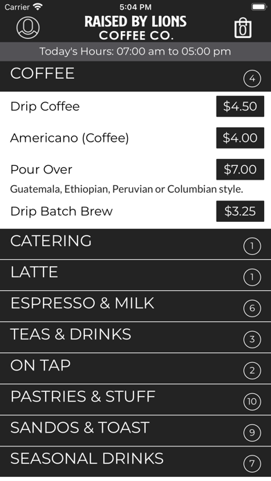 Raised by Lions Coffee Screenshot