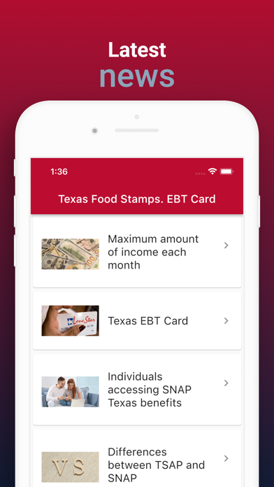Texas Food Stamps. EBT Card Screenshot