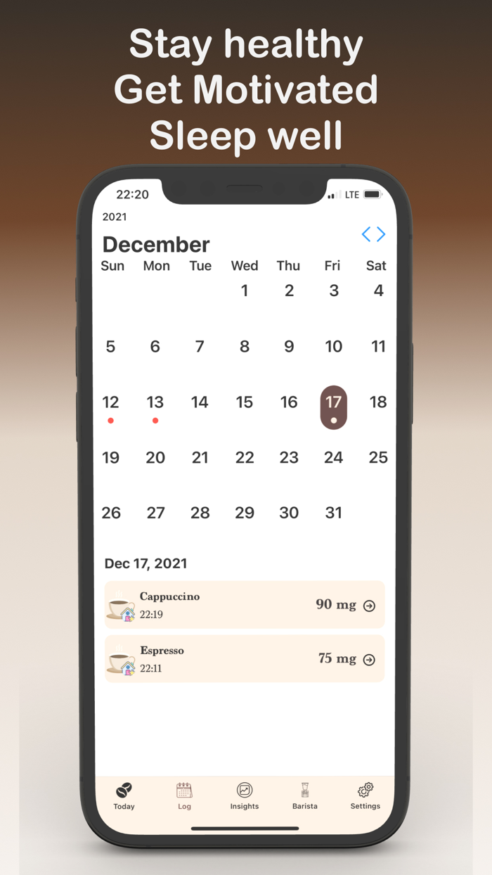 Coffee and Caffeine Tracker Log