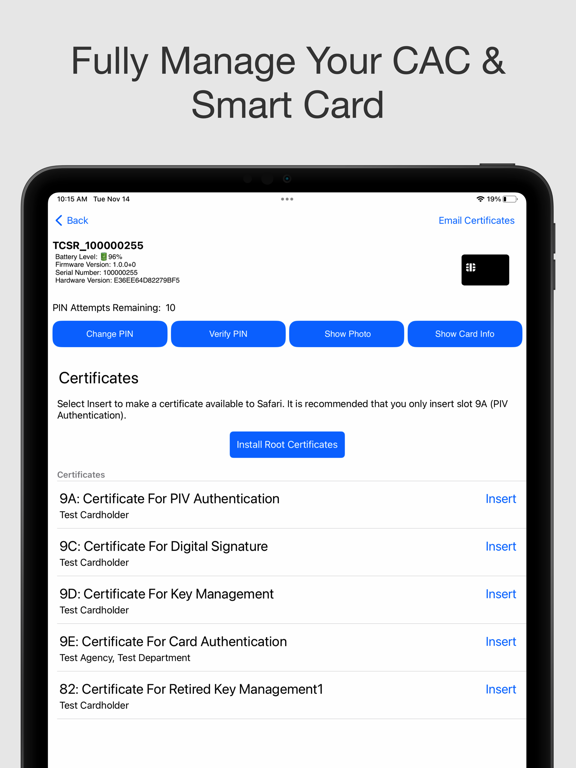 Screenshot #4 pour Smart Card Utility