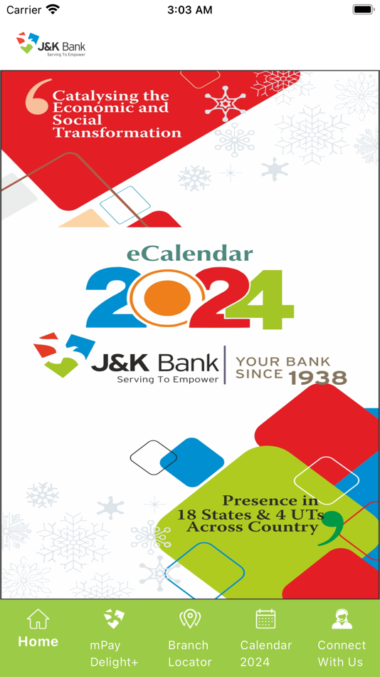 J & K Bank eCalendar (de Jammu & Kashmir Bank Ltd) (iOS Aplicaciones